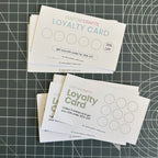 Custom Loyalty Cards for small business in South Africa, perfect for service based businesses. 9x5cm standard business card size.